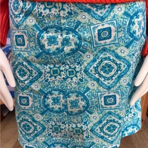 Talbots Teal and Navy Skirt